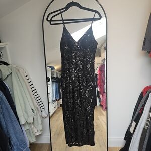 Windsor Black Sequin Midi Dress